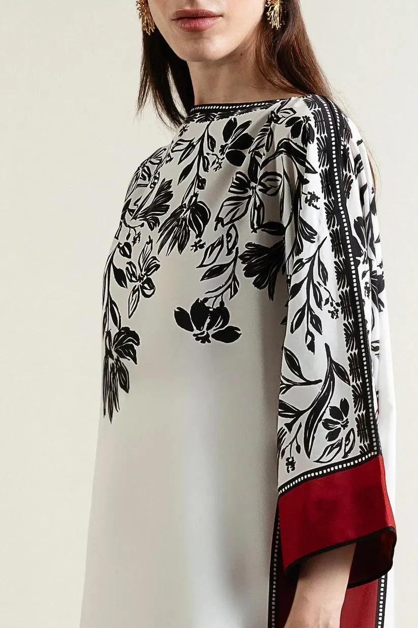 Red Printed Grip Co-Ord Set for Women | 2 Piece Stitched Outfit