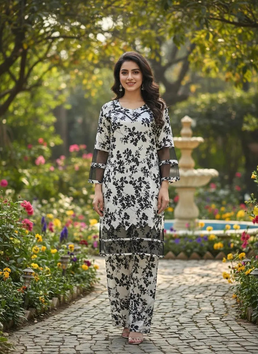 Cotton Lawn Printed Floral 2-Piece Set