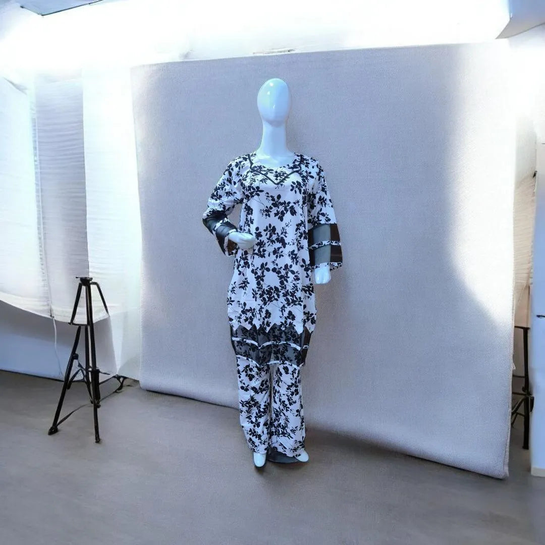 Cotton Lawn Printed Floral 2-Piece Set