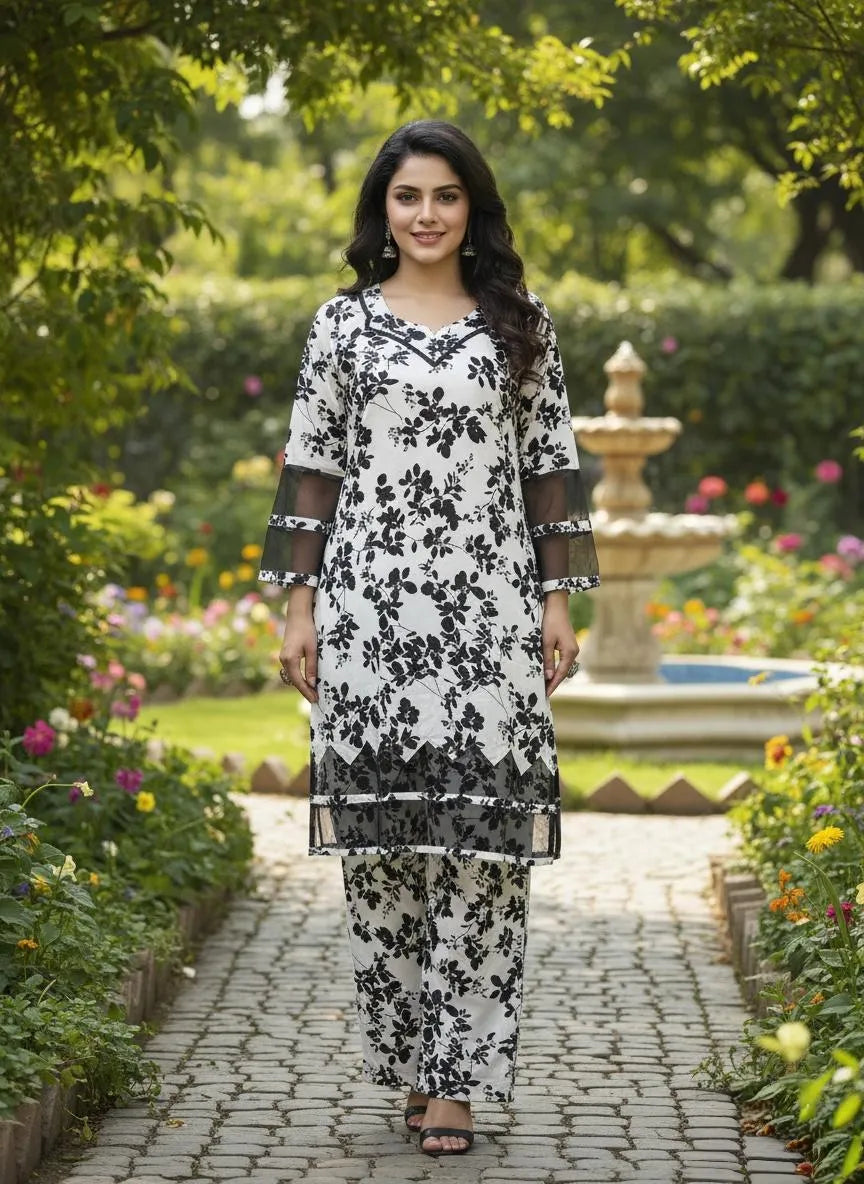 Cotton Lawn Printed Floral 2-Piece Set