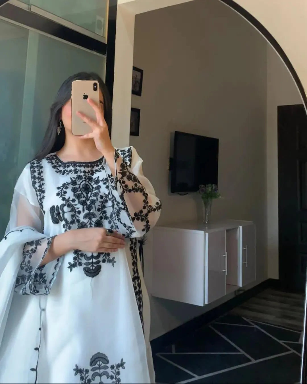 White Embroidered 3-Piece Suit for Eid & Weddings