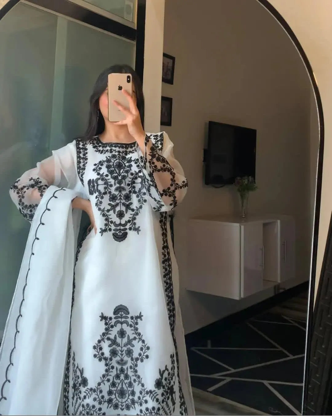 White Embroidered 3-Piece Suit for Eid & Weddings