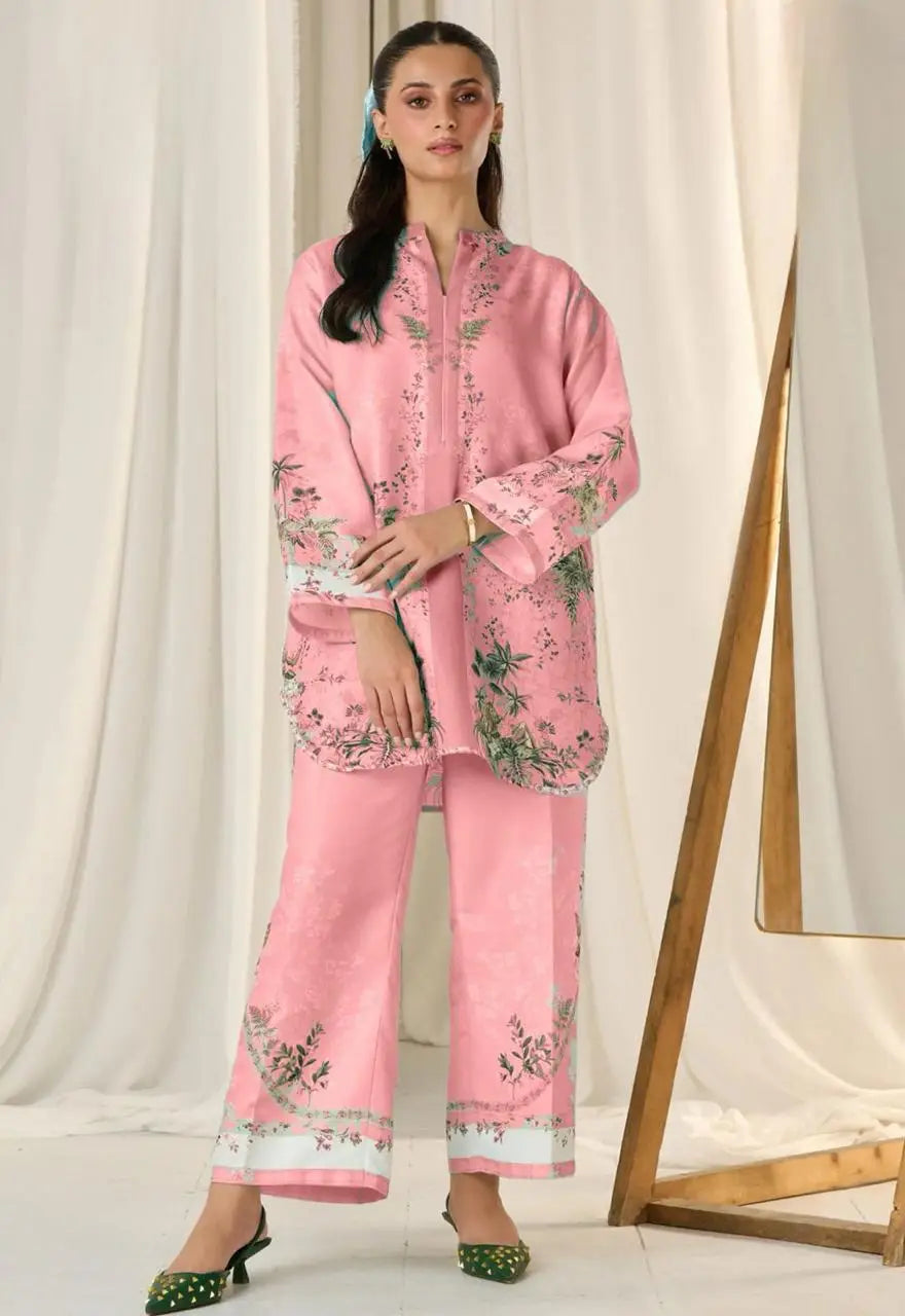 Digital Printed Doria Lawn 2-Piece Co-Ord Set for Women | Ready-to-Wear Summer Outfit