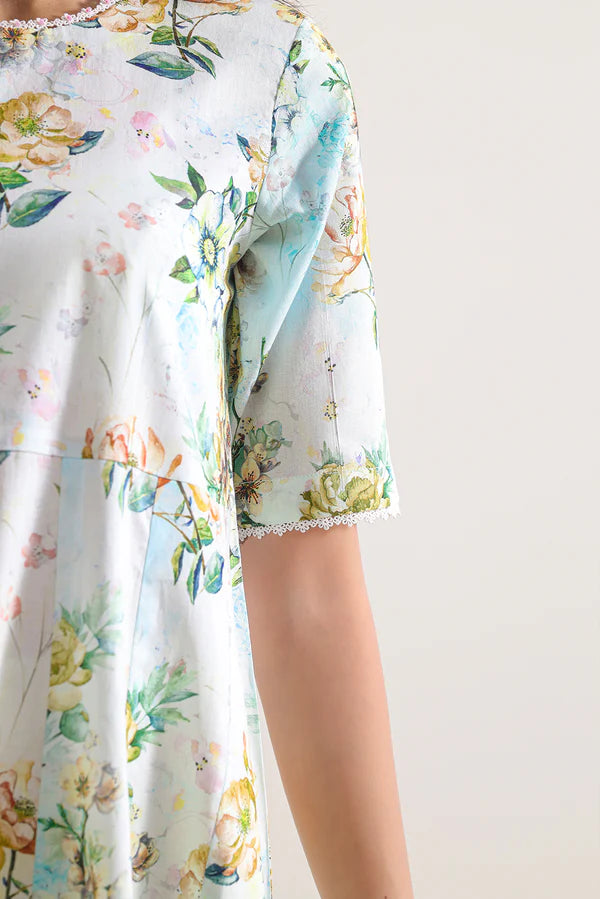 Floral Digital Print Lawn 3 Piece Unstitched Suit for Women