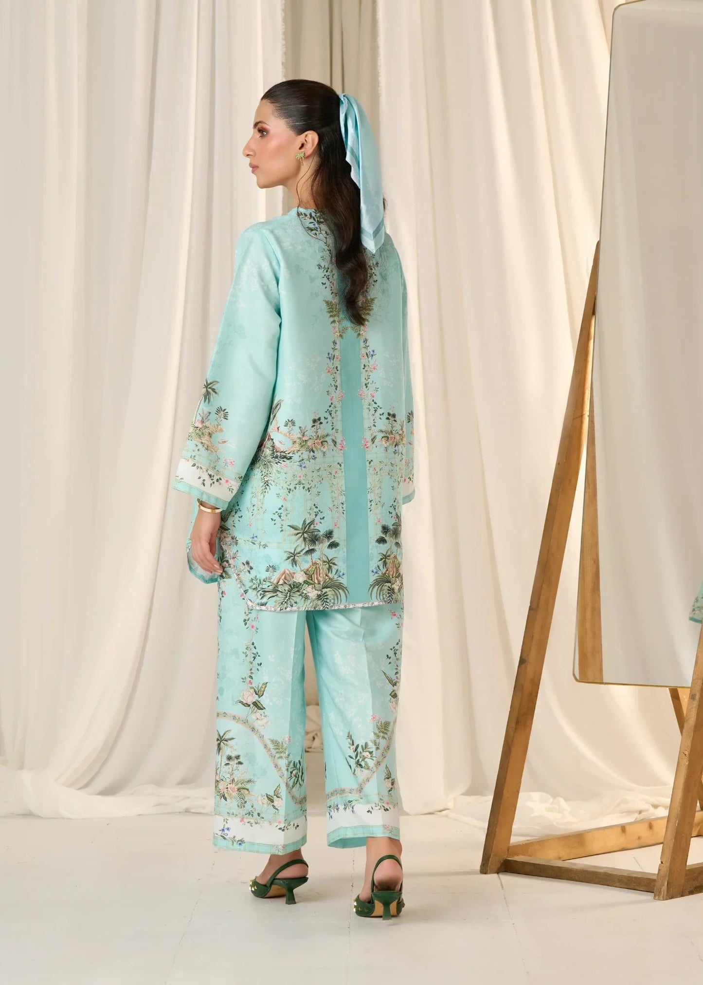 Digital Printed Doria Lawn 2-Piece Co-Ord Set for Women | Ready-to-Wear Summer Outfit