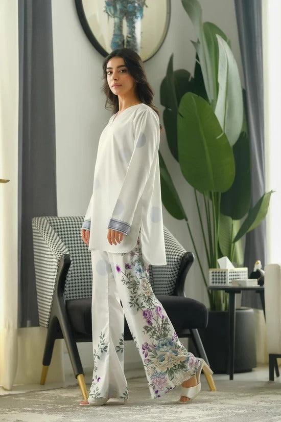 Pink Digital Printed Doria Lawn 2-Piece Co-Ord Set for Women | Ready-to-Wear Summer Outfit