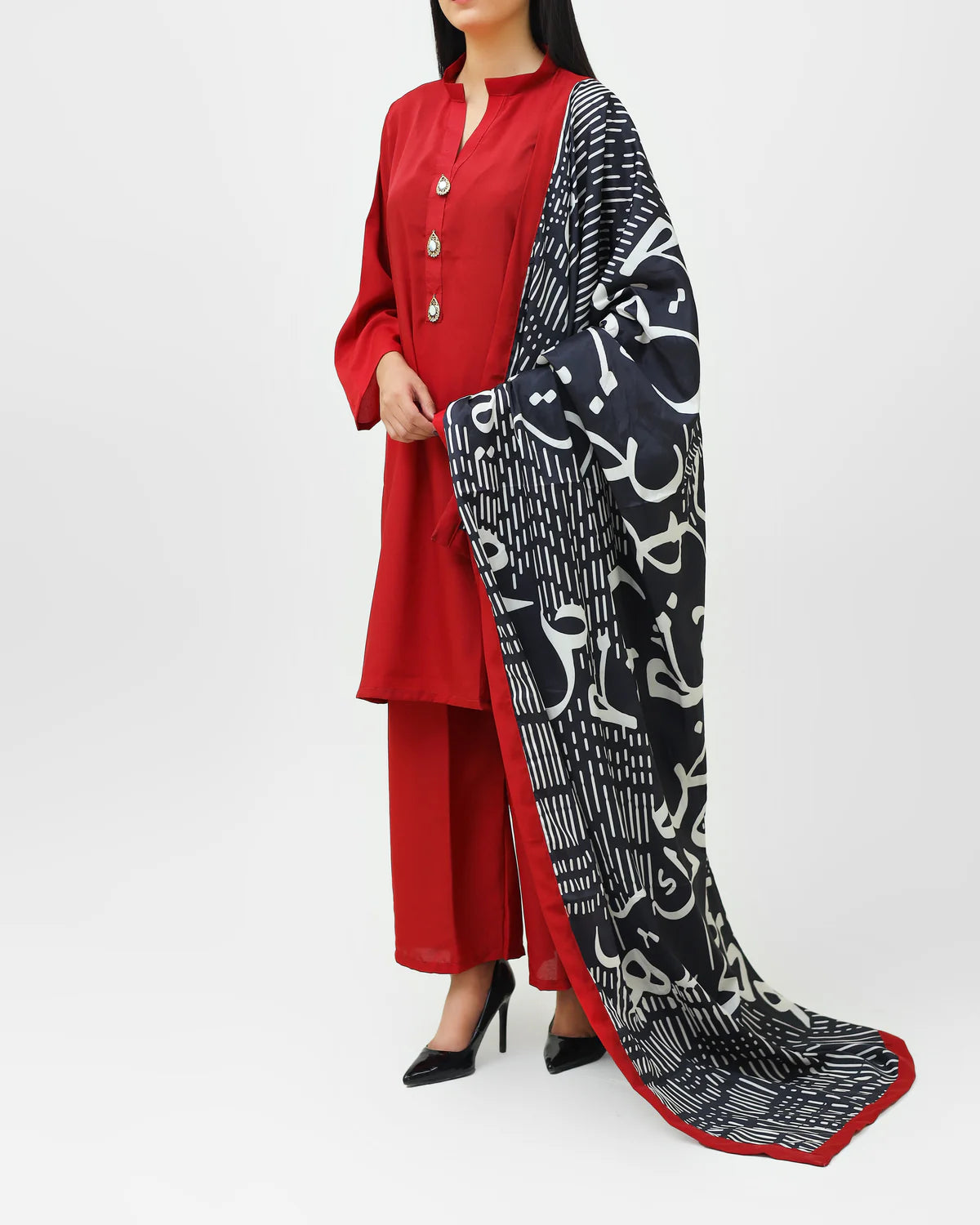 Premium Grip Silk 3-Piece Suit Set for Women | Stitched Shirt, Trouser & Printed Dupatta