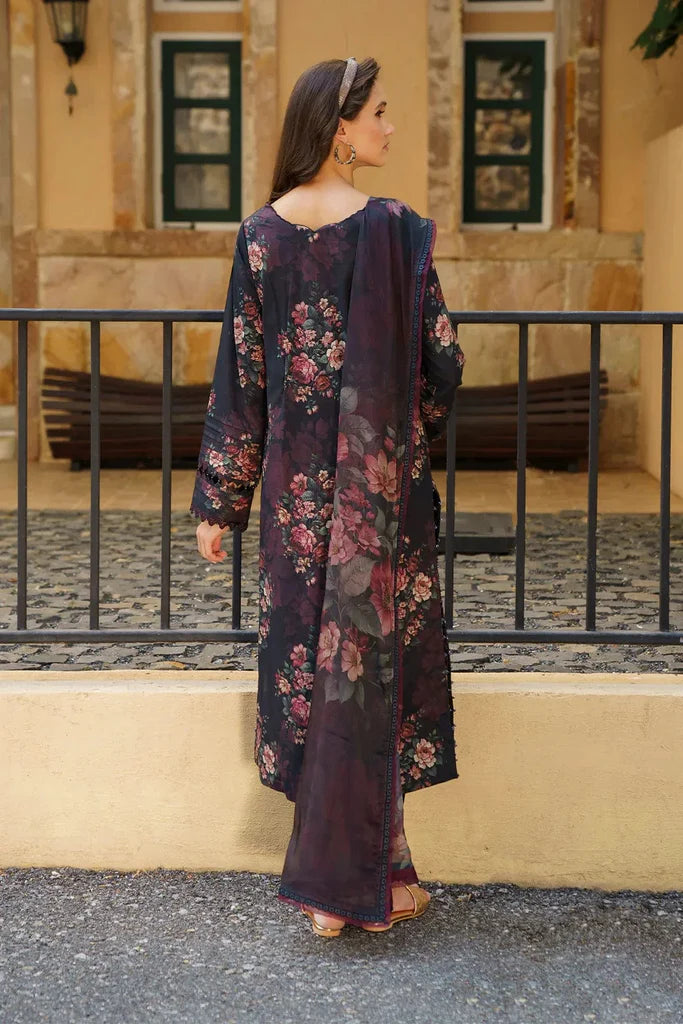 Black Floral Printed Lawn 3 Piece Suit for Women – Eid & Festive Wear